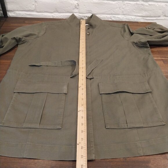 J Jill Utility Safari Jacket Womens 2X Olive Green Anorak Tie Waist Lightweight. - Picture 10 of 13